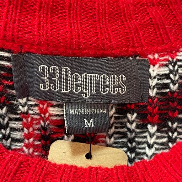 33 Degrees Xmas Ostrich Ugly Christmas Sweater Size M - Picture 4 of 6